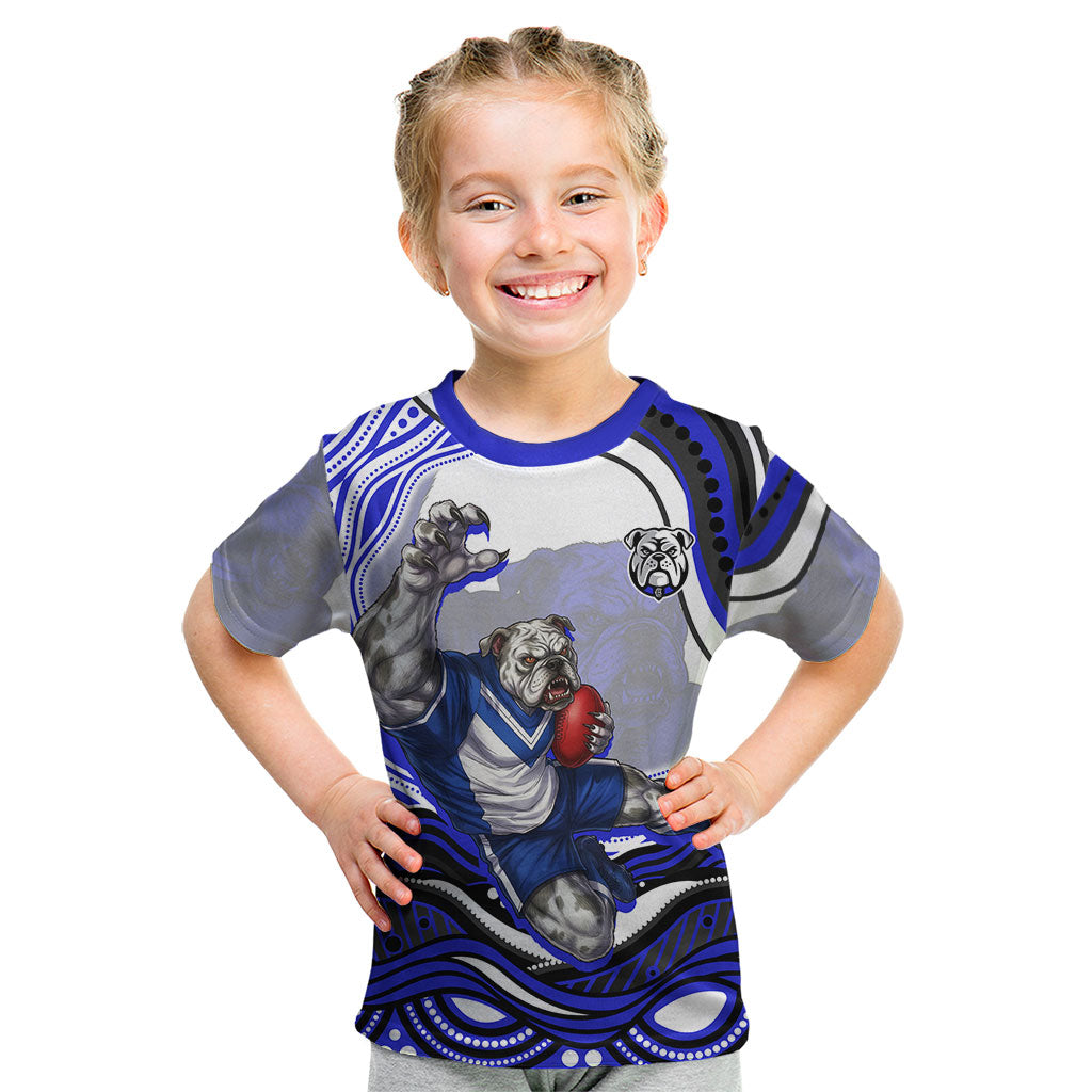 Personalized Canterbury Bankstown Bulldogs Kid T Shirt Aboriginal Dot Art - Dreamtime Rugby Mascot