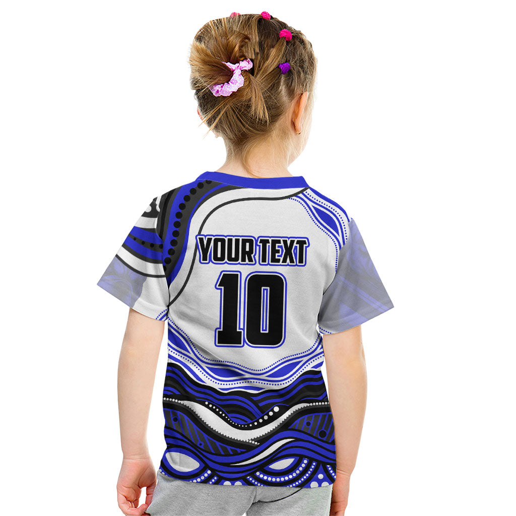 Personalized Canterbury Bankstown Bulldogs Kid T Shirt Aboriginal Dot Art - Dreamtime Rugby Mascot