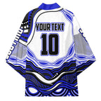 Personalized Canterbury Bankstown Bulldogs Kimono Aboriginal Dot Art - Dreamtime Rugby Mascot