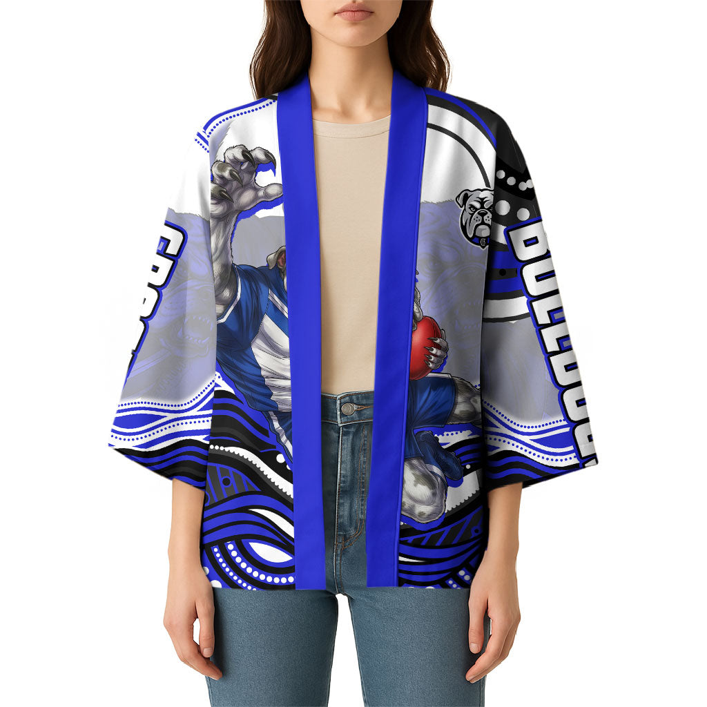 Personalized Canterbury Bankstown Bulldogs Kimono Aboriginal Dot Art - Dreamtime Rugby Mascot