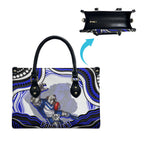 Personalized Canterbury Bankstown Bulldogs Leather Bag Aboriginal Dot Art - Dreamtime Rugby Mascot