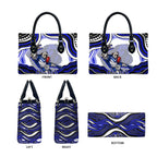 Personalized Canterbury Bankstown Bulldogs Leather Bag Aboriginal Dot Art - Dreamtime Rugby Mascot