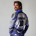Personalized Canterbury Bankstown Bulldogs Long Sleeve Polo Shirt Aboriginal Dot Art - Dreamtime Rugby Mascot