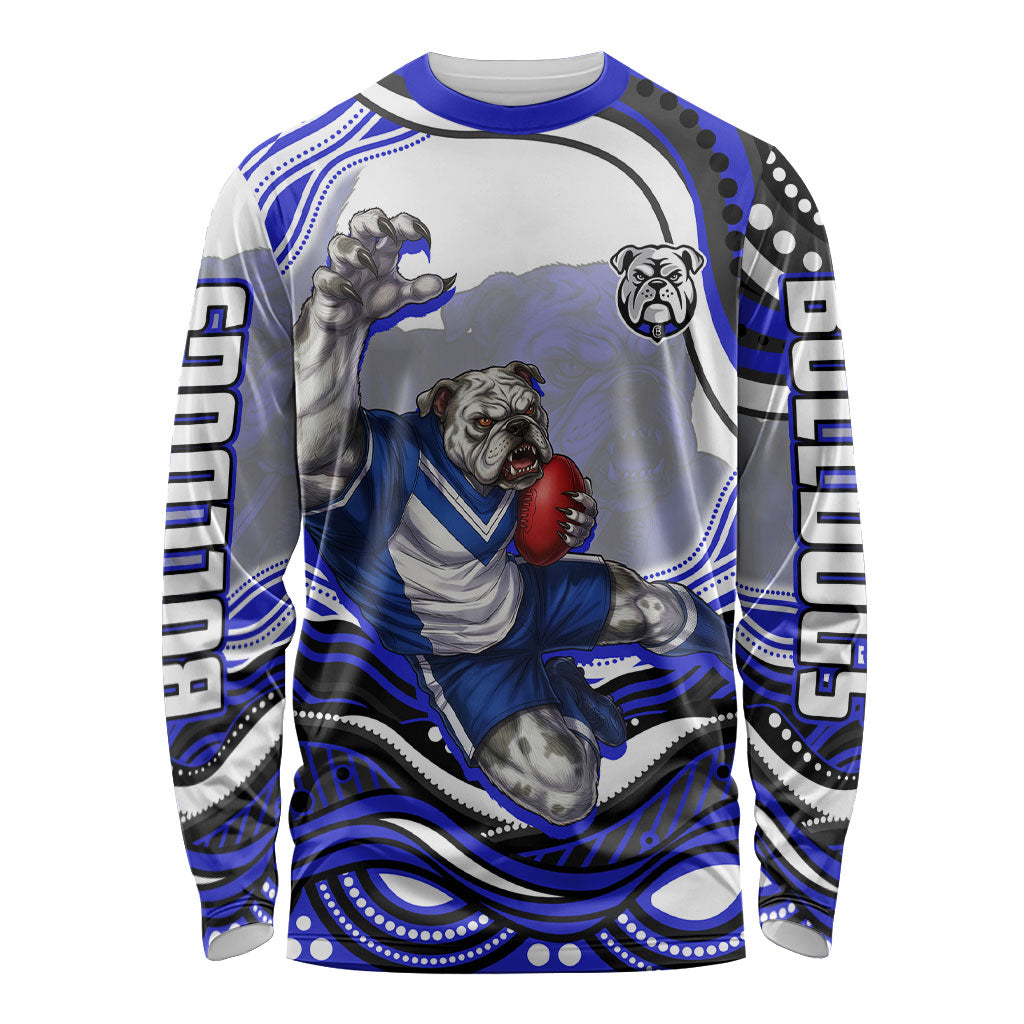Personalized Canterbury Bankstown Bulldogs Long Sleeve Shirt Aboriginal Dot Art - Dreamtime Rugby Mascot