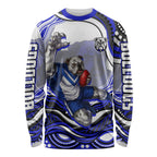 Personalized Canterbury Bankstown Bulldogs Long Sleeve Shirt Aboriginal Dot Art - Dreamtime Rugby Mascot