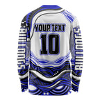 Personalized Canterbury Bankstown Bulldogs Long Sleeve Shirt Aboriginal Dot Art - Dreamtime Rugby Mascot