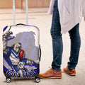 Personalized Canterbury Bankstown Bulldogs Luggage Cover Aboriginal Dot Art - Dreamtime Rugby Mascot