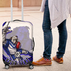 Personalized Canterbury Bankstown Bulldogs Luggage Cover Aboriginal Dot Art - Dreamtime Rugby Mascot