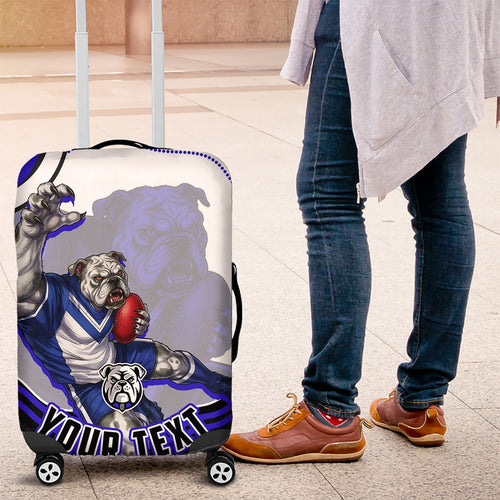 Personalized Canterbury Bankstown Bulldogs Luggage Cover Aboriginal Dot Art - Dreamtime Rugby Mascot