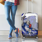 Personalized Canterbury Bankstown Bulldogs Luggage Cover Aboriginal Dot Art - Dreamtime Rugby Mascot