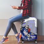Personalized Canterbury Bankstown Bulldogs Luggage Cover Aboriginal Dot Art - Dreamtime Rugby Mascot