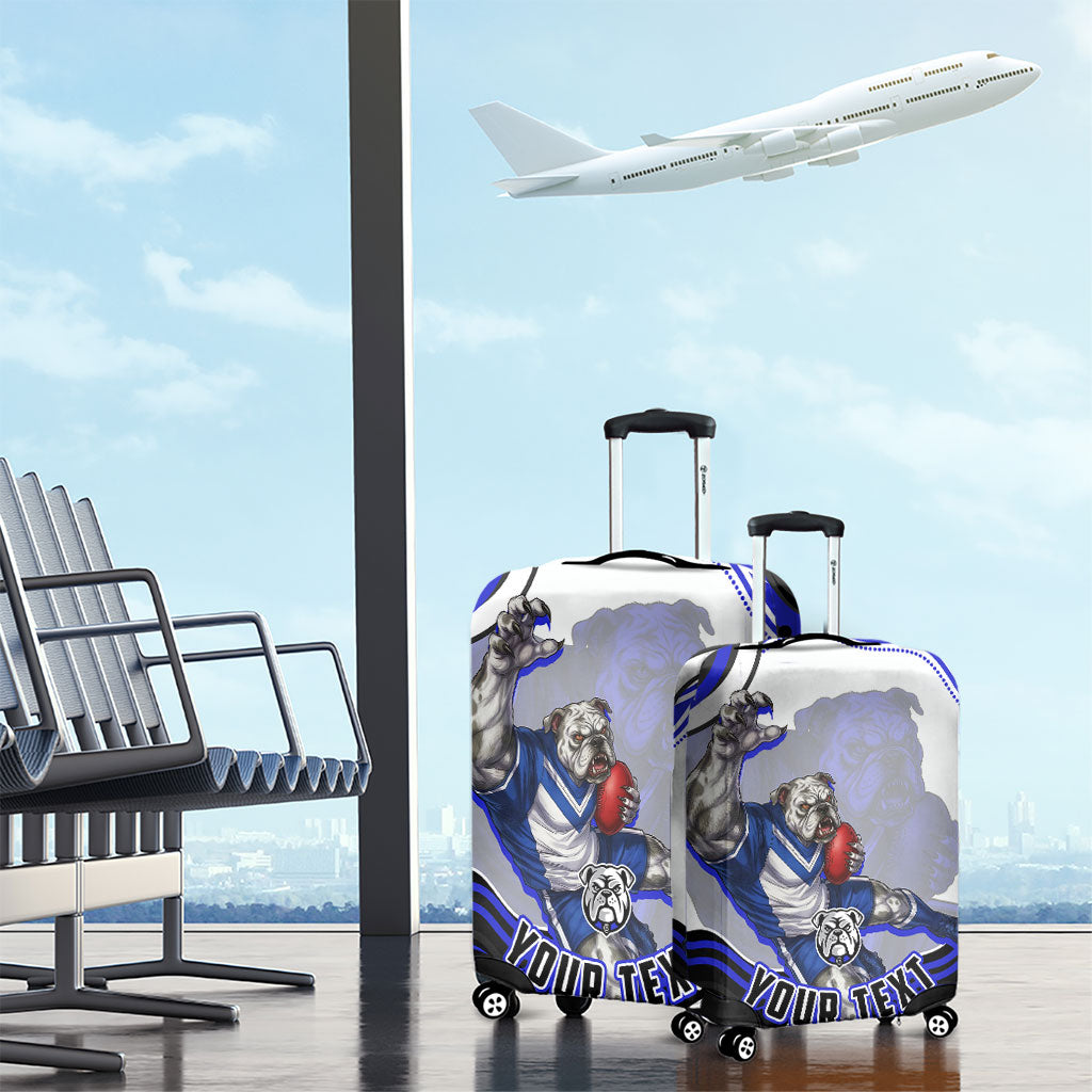 Personalized Canterbury Bankstown Bulldogs Luggage Cover Aboriginal Dot Art - Dreamtime Rugby Mascot