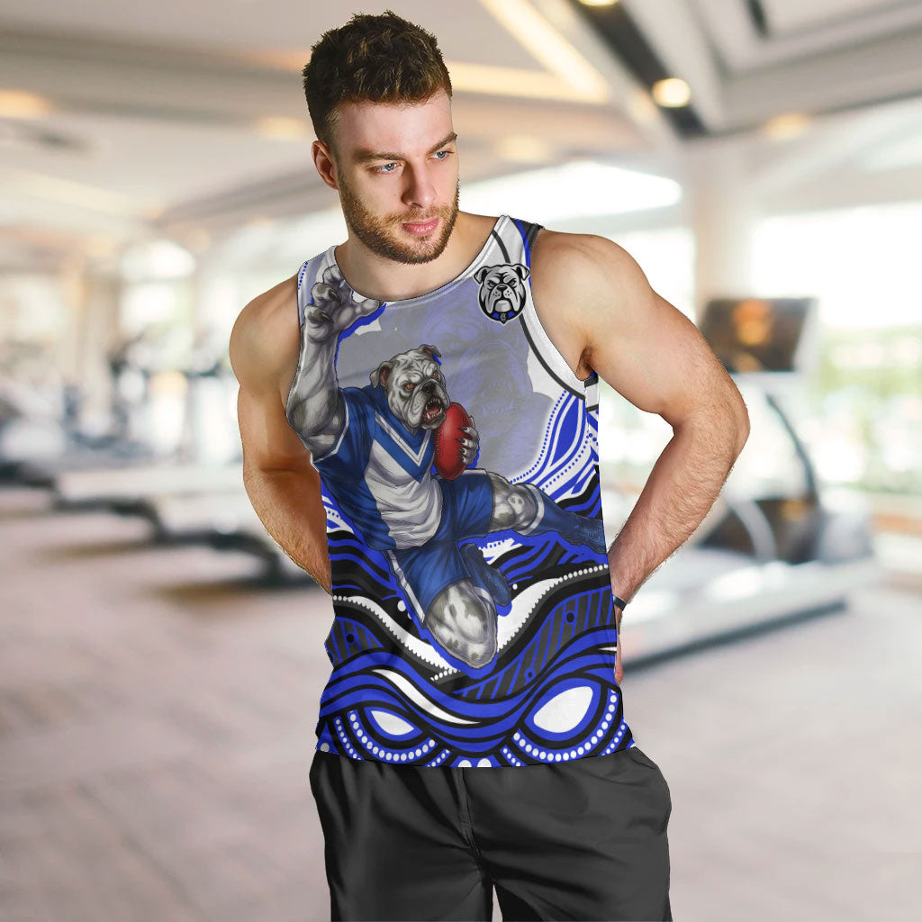 Personalized Canterbury Bankstown Bulldogs Men Tank Top Aboriginal Dot Art - Dreamtime Rugby Mascot