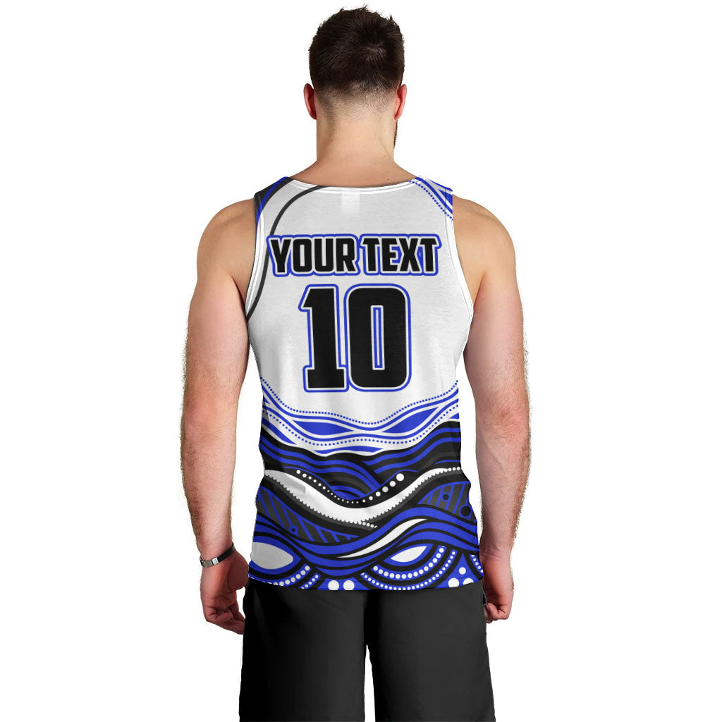 Personalized Canterbury Bankstown Bulldogs Men Tank Top Aboriginal Dot Art - Dreamtime Rugby Mascot