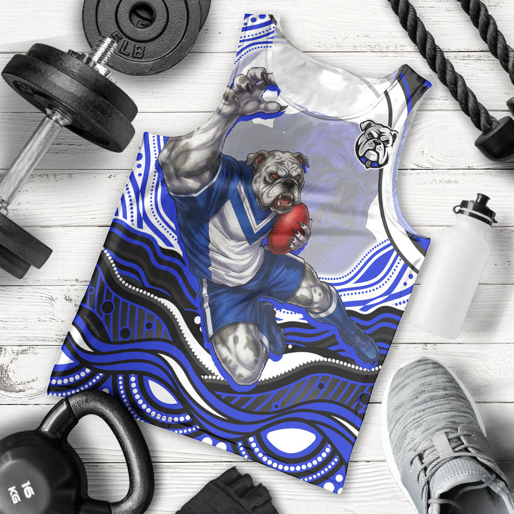 Personalized Canterbury Bankstown Bulldogs Men Tank Top Aboriginal Dot Art - Dreamtime Rugby Mascot