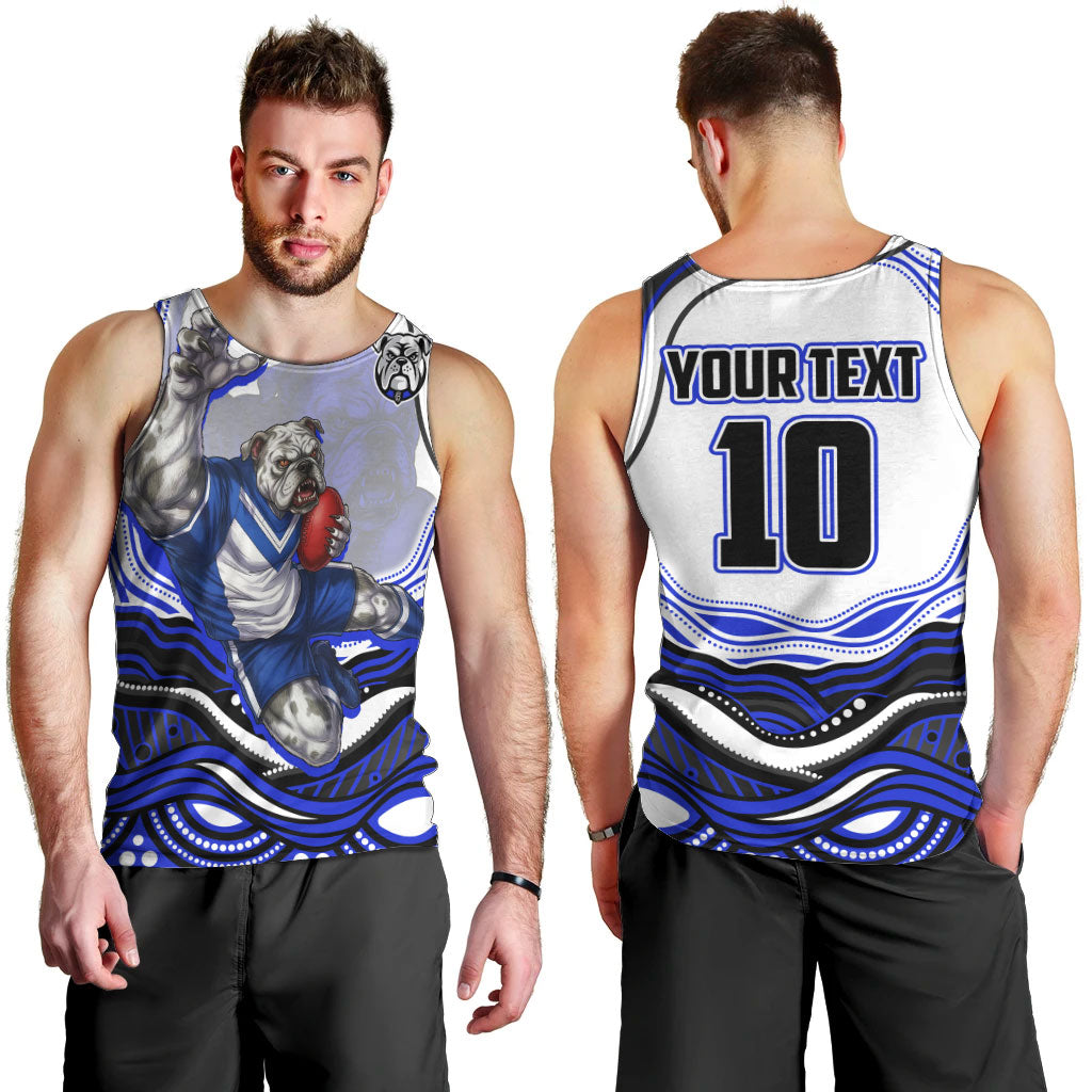 Personalized Canterbury Bankstown Bulldogs Men Tank Top Aboriginal Dot Art - Dreamtime Rugby Mascot