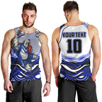 Personalized Canterbury Bankstown Bulldogs Men Tank Top Aboriginal Dot Art - Dreamtime Rugby Mascot