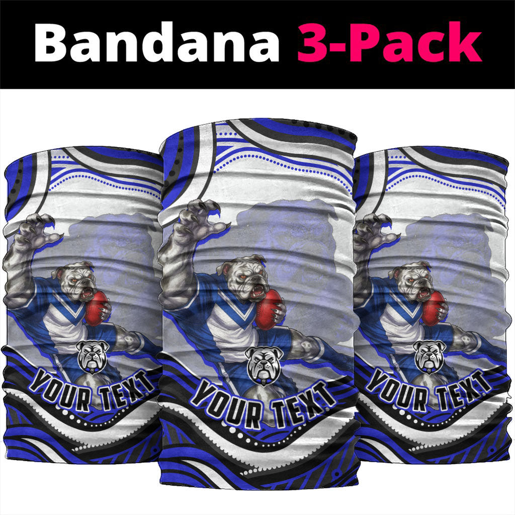 Personalized Canterbury Bankstown Bulldogs Neck Gaiter Aboriginal Dot Art - Dreamtime Rugby Mascot