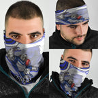 Personalized Canterbury Bankstown Bulldogs Neck Gaiter Aboriginal Dot Art - Dreamtime Rugby Mascot