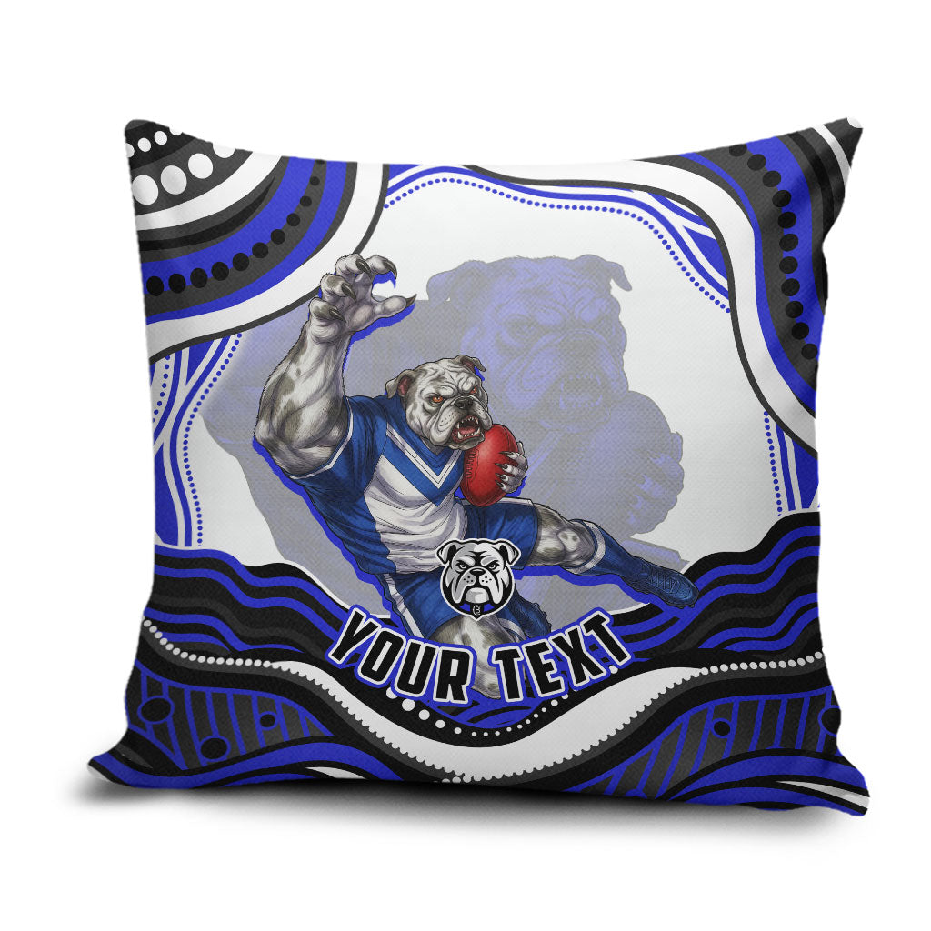 Personalized Canterbury Bankstown Bulldogs Pillow Cover Aboriginal Dot Art - Dreamtime Rugby Mascot