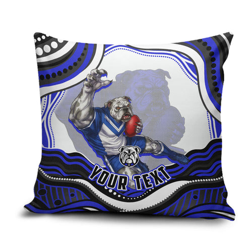 Personalized Canterbury Bankstown Bulldogs Pillow Cover Aboriginal Dot Art - Dreamtime Rugby Mascot