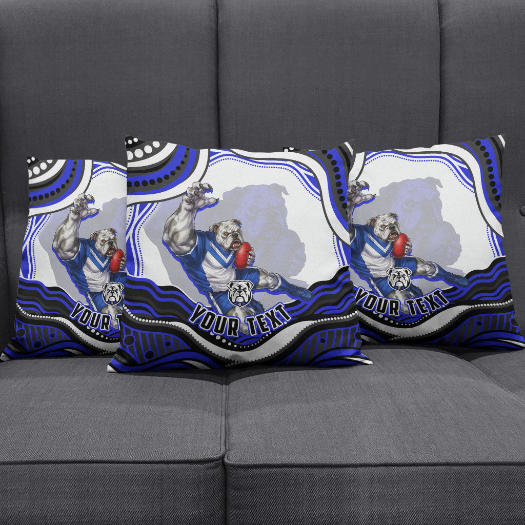 Personalized Canterbury Bankstown Bulldogs Pillow Cover Aboriginal Dot Art - Dreamtime Rugby Mascot