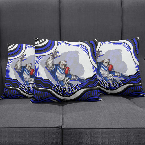 Personalized Canterbury Bankstown Bulldogs Pillow Cover Aboriginal Dot Art - Dreamtime Rugby Mascot