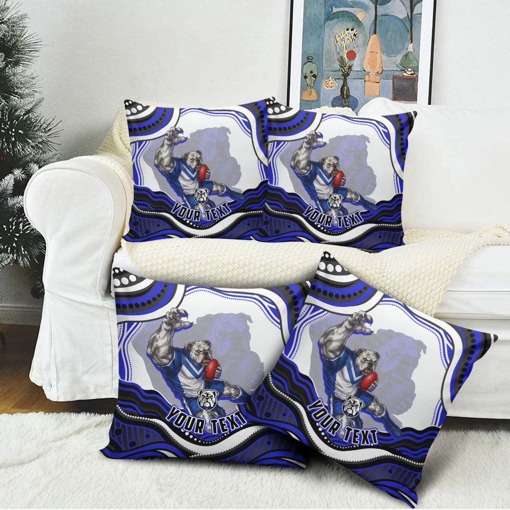 Personalized Canterbury Bankstown Bulldogs Pillow Cover Aboriginal Dot Art - Dreamtime Rugby Mascot