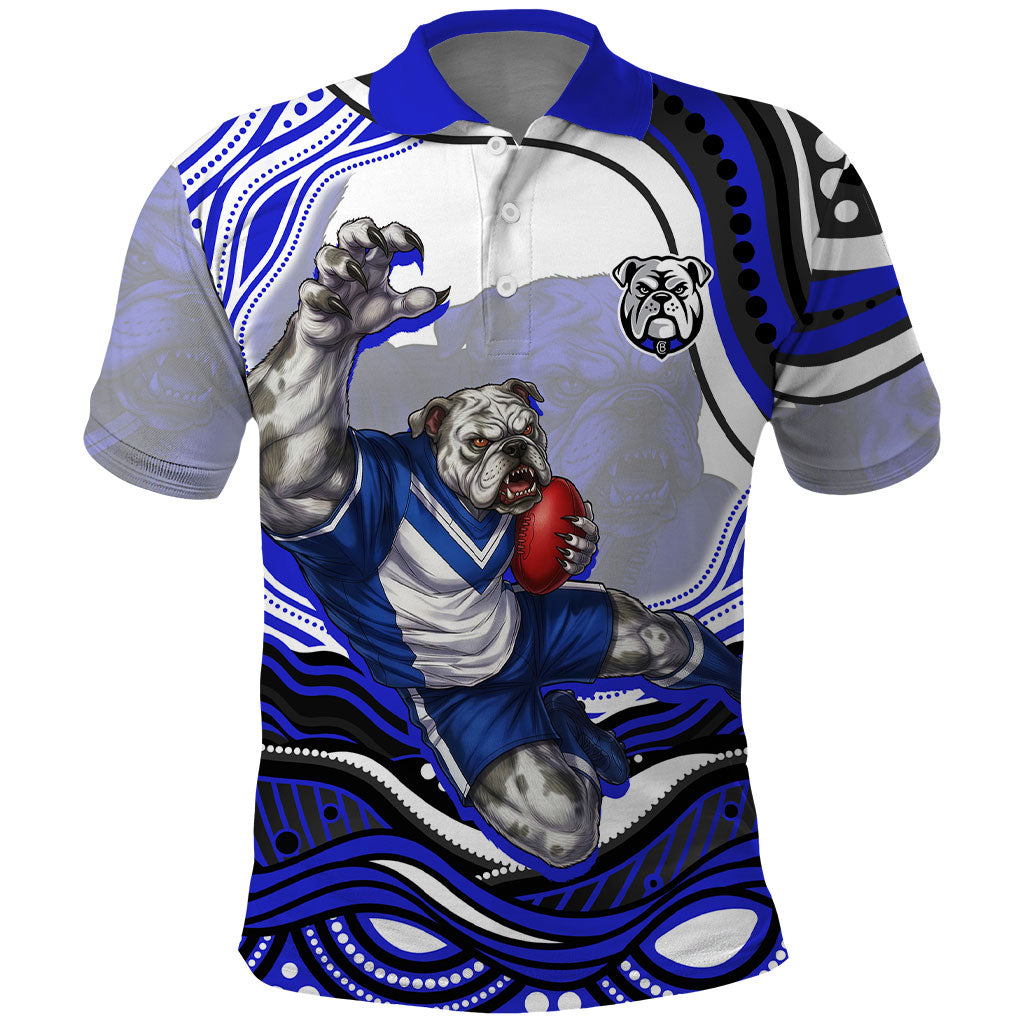 Personalized Canterbury Bankstown Bulldogs Polo Shirt Aboriginal Dot Art - Dreamtime Rugby Mascot