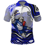 Personalized Canterbury Bankstown Bulldogs Polo Shirt Aboriginal Dot Art - Dreamtime Rugby Mascot