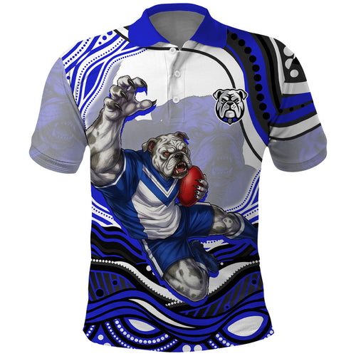 Personalized Canterbury Bankstown Bulldogs Polo Shirt Aboriginal Dot Art - Dreamtime Rugby Mascot