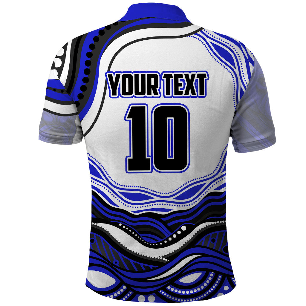 Personalized Canterbury Bankstown Bulldogs Polo Shirt Aboriginal Dot Art - Dreamtime Rugby Mascot