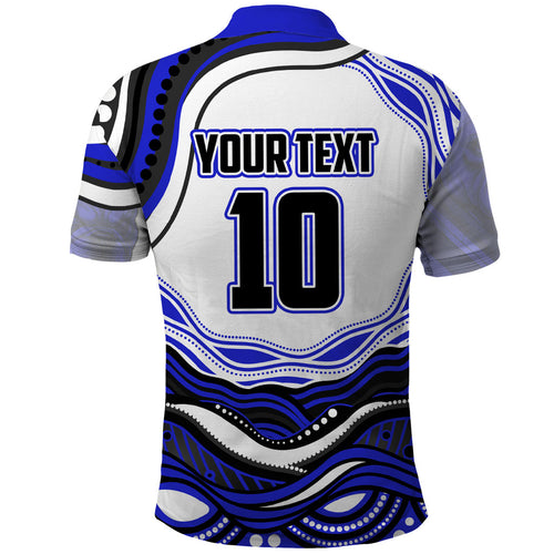 Personalized Canterbury Bankstown Bulldogs Polo Shirt Aboriginal Dot Art - Dreamtime Rugby Mascot