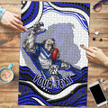 Personalized Canterbury Bankstown Bulldogs Puzzle Aboriginal Dot Art - Dreamtime Rugby Mascot