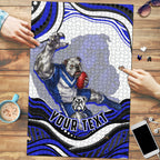 Personalized Canterbury Bankstown Bulldogs Puzzle Aboriginal Dot Art - Dreamtime Rugby Mascot