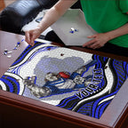 Personalized Canterbury Bankstown Bulldogs Puzzle Aboriginal Dot Art - Dreamtime Rugby Mascot