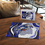 Personalized Canterbury Bankstown Bulldogs Puzzle Aboriginal Dot Art - Dreamtime Rugby Mascot