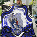Personalized Canterbury Bankstown Bulldogs Quilt Aboriginal Dot Art - Dreamtime Rugby Mascot
