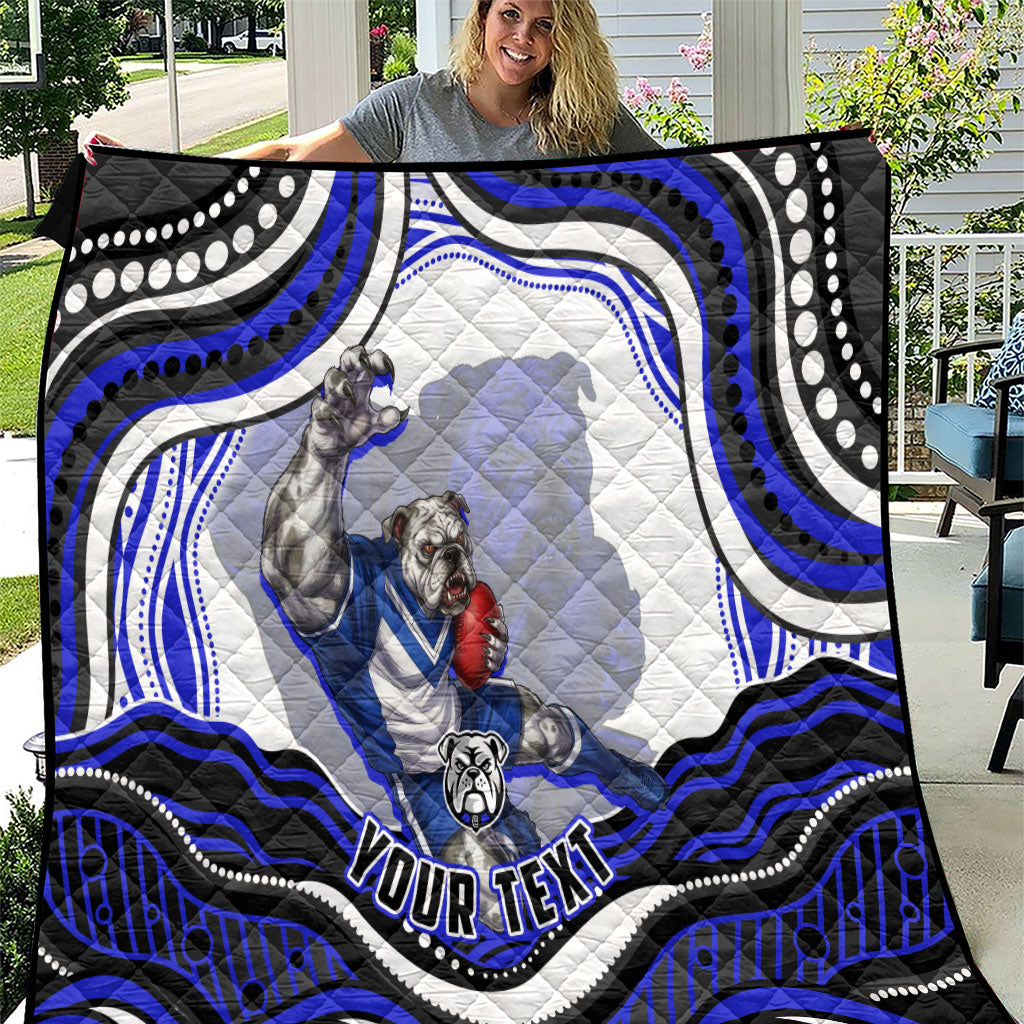 Personalized Canterbury Bankstown Bulldogs Quilt Aboriginal Dot Art - Dreamtime Rugby Mascot