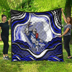 Personalized Canterbury Bankstown Bulldogs Quilt Aboriginal Dot Art - Dreamtime Rugby Mascot