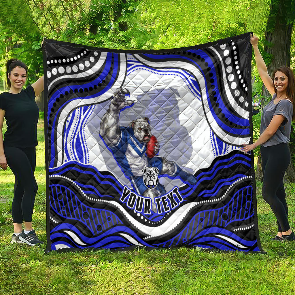 Personalized Canterbury Bankstown Bulldogs Quilt Aboriginal Dot Art - Dreamtime Rugby Mascot