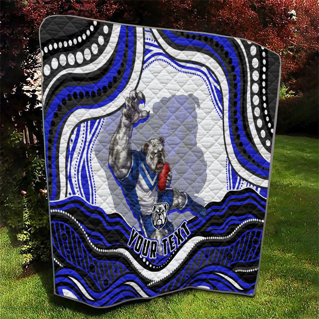 Personalized Canterbury Bankstown Bulldogs Quilt Aboriginal Dot Art - Dreamtime Rugby Mascot