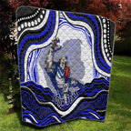 Personalized Canterbury Bankstown Bulldogs Quilt Aboriginal Dot Art - Dreamtime Rugby Mascot