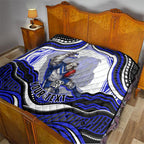 Personalized Canterbury Bankstown Bulldogs Quilt Aboriginal Dot Art - Dreamtime Rugby Mascot