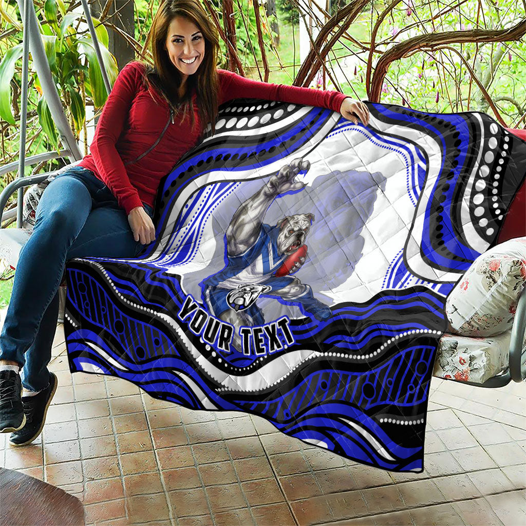 Personalized Canterbury Bankstown Bulldogs Quilt Aboriginal Dot Art - Dreamtime Rugby Mascot