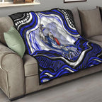 Personalized Canterbury Bankstown Bulldogs Quilt Aboriginal Dot Art - Dreamtime Rugby Mascot