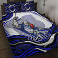 Personalized Canterbury Bankstown Bulldogs Quilt Bed Set Aboriginal Dot Art - Dreamtime Rugby Mascot