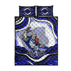 Personalized Canterbury Bankstown Bulldogs Quilt Bed Set Aboriginal Dot Art - Dreamtime Rugby Mascot