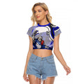 Personalized Canterbury Bankstown Bulldogs Raglan Cropped T Shirt Aboriginal Dot Art - Dreamtime Rugby Mascot