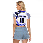 Personalized Canterbury Bankstown Bulldogs Raglan Cropped T Shirt Aboriginal Dot Art - Dreamtime Rugby Mascot